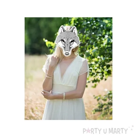 maska wilczyca papierowa partydeco