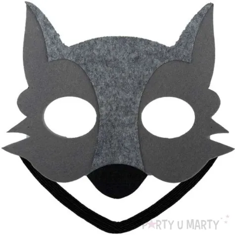 maska wilk filcowa szara kraszek