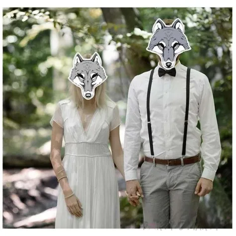 maska wilk papierowa