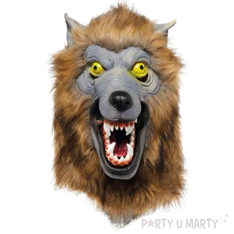 maska wilkolak z futrem lateksowa amscan