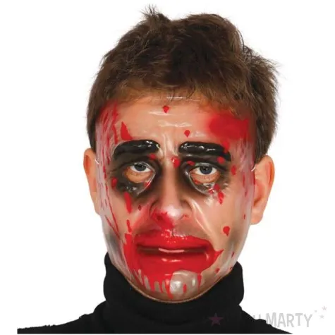 maska zakrawawiona twarz transparentna guirca