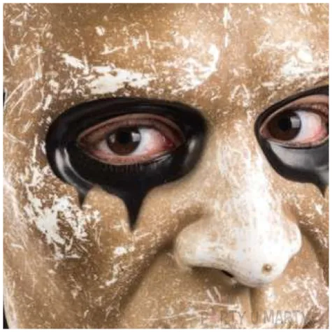 maska zombie morderca brazowa plastikowa carnival toys