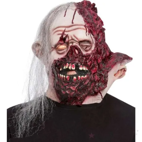 maska zombie z rozcieta glowa lateksowa smiffys