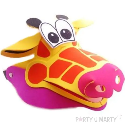 maska zyrafa rozowa piankowa godan