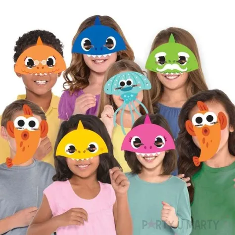maski papierowe baby shark amscan 8 szt