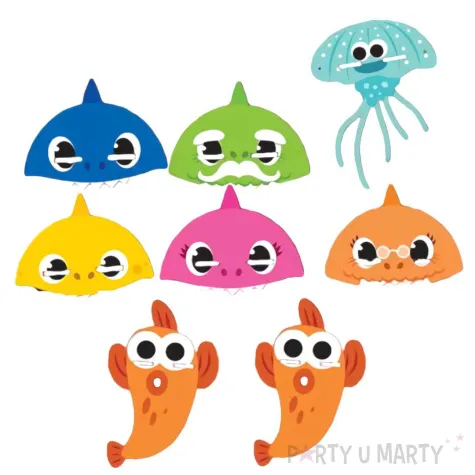 maski papierowe baby shark amscan 8 szt