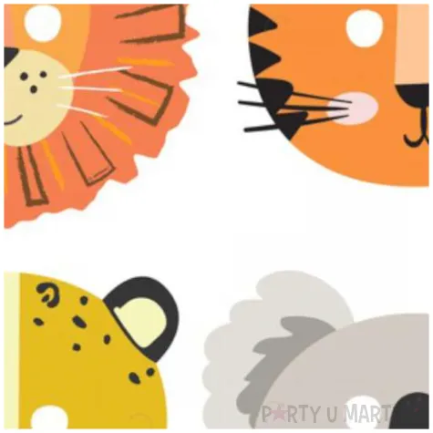 maski wesole zoo papierowe amscan 8 szt