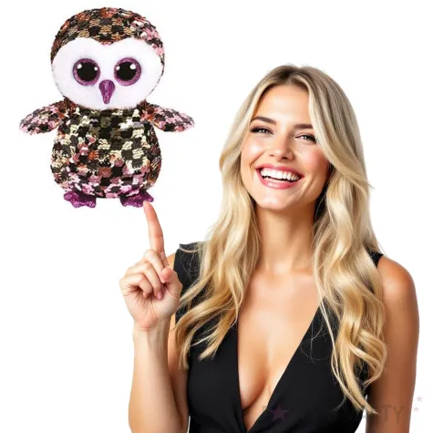 maskotka cekinowa sowa godan