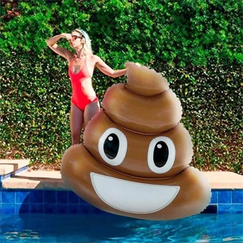 materac do plywania emoji kupa ootb 180 x 140 cm