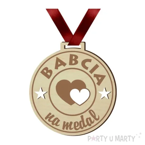 medal babcia na medal drewniany 72 mm
