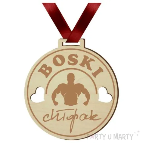 medal boski chlopak drewniany 72 mm