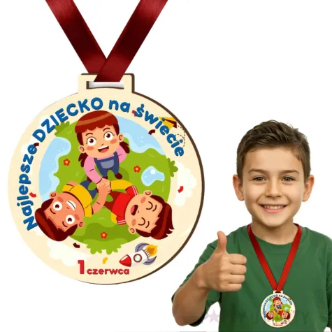 medal drukowany dzien dziecka najlepsze dziecko na swiecie 72 mm