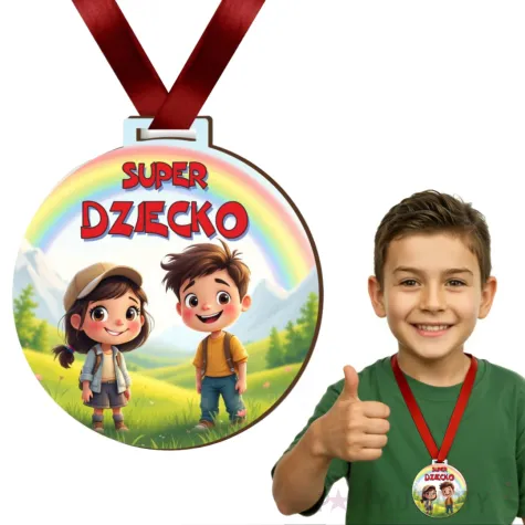 medal drukowany dzien dziecka super dziecko 72 mm