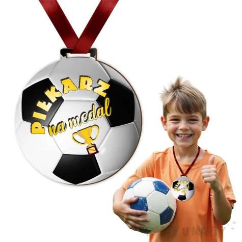 medal drukowany pilkarz na medal pilka drewniany 72 mm
