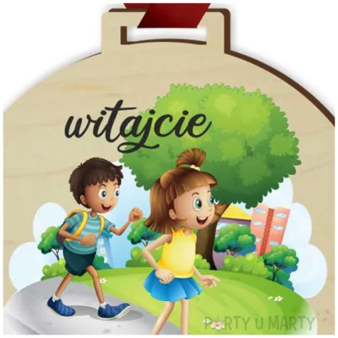 medal drukowany witajcie wakacje drewniany 72 mm