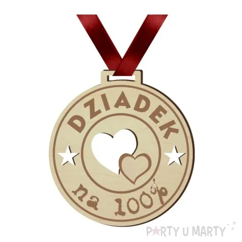 medal dziadek na 100 drewniany 72 mm