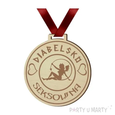medal dzien kobiet diabelsko seksowna drewniany 72 mm