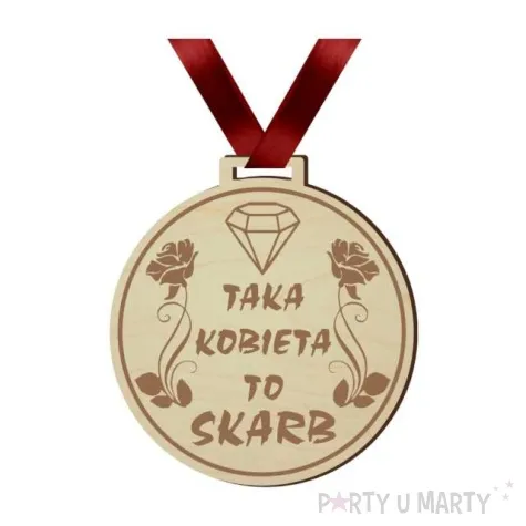 medal dzien kobiet taka kobieta to skarb drewniany 72 mm