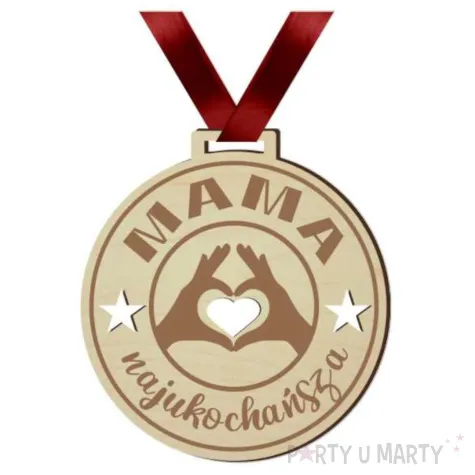medal dzien matki mama najukochansza drewniany 72 mm