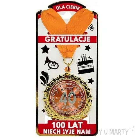 medal jestes super liczba 40 zloty topgift