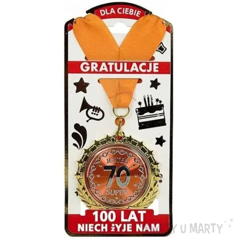 medal jestes super liczba 70 zloty topgift