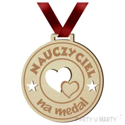 medal nauczyciel na medal drewniany 72 mm