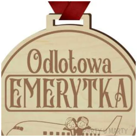 medal odlotowa emerytka drewniany 72 mm