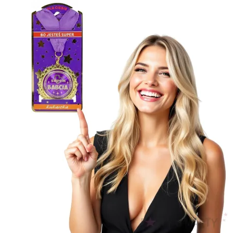 medal super babcia filoletowy topgift