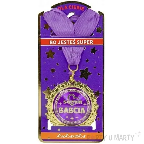 medal super babcia filoletowy topgift