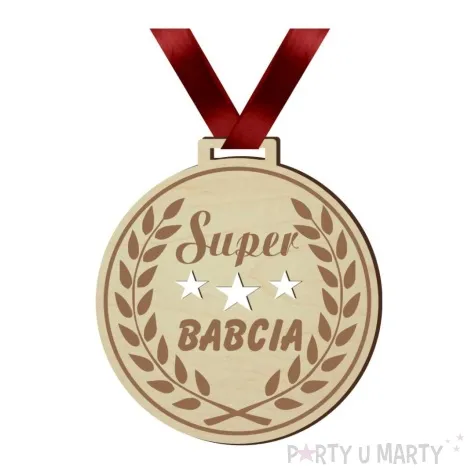 medal super babcia laur drewniany 72 mm