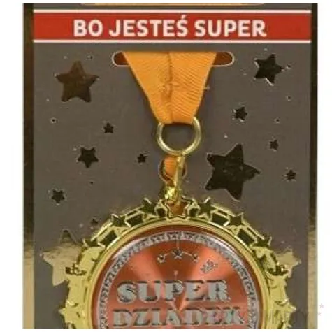 medal super dziadek zloty passion cards