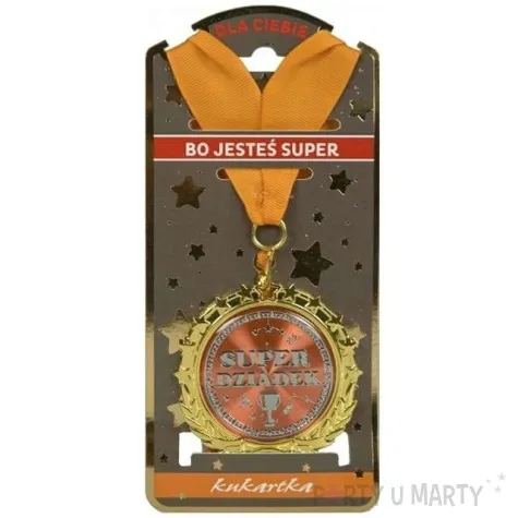 medal super dziadek zloty topgift