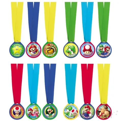 medal super mario amscan 12 szt 35 mm