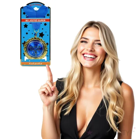 medal super tata niebieski topgift