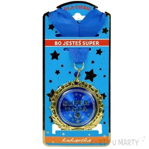 medal super tata niebieski topgift