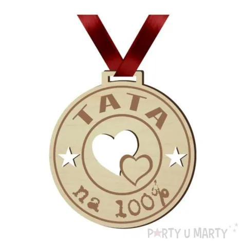 medal tata na 100 drewniany 72 mm