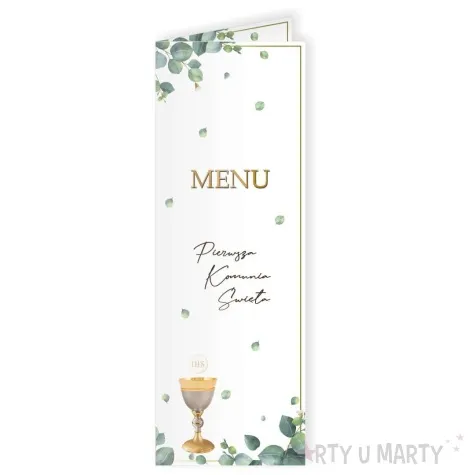 menu jadlospis komunia swieta eukaliptus z hostia 29 5 x 10 5 cm 3 szt