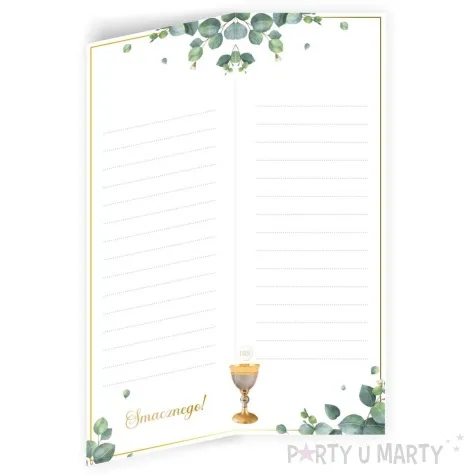 menu jadlospis komunia swieta eukaliptus z hostia 29 5 x 10 5 cm 3 szt