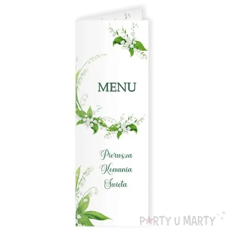 menu jadlospis komunia swieta konwalie 29 5 x 10 5 cm 3 szt