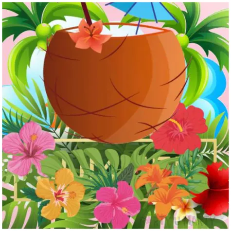 metalowa przypinka na lato wakacje hawajski kokos hello aloha pin 5 6 cm