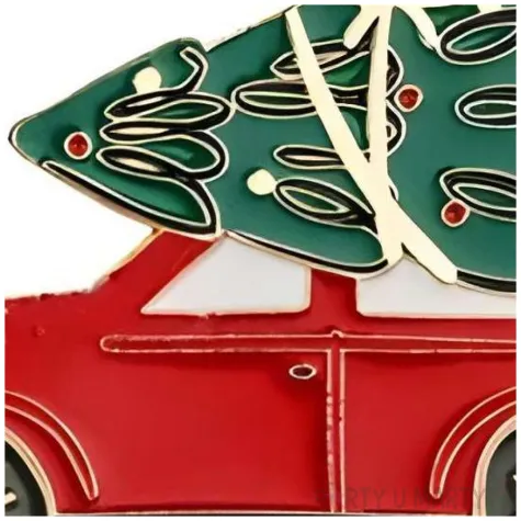 metalowa zawieszka auto i choinka dekoracja na boze narodzenie 9 x 6 5 cm