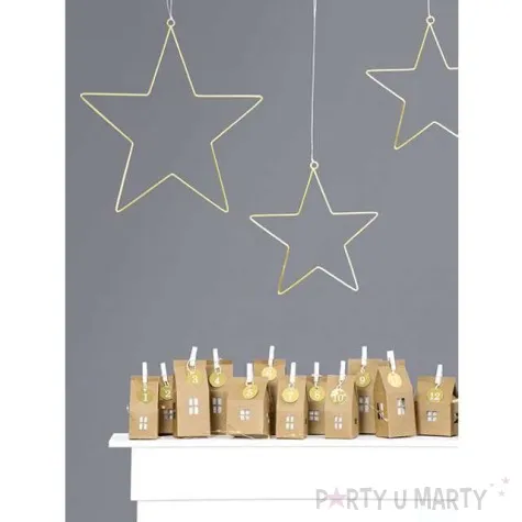 metalowe zawieszki dekoracyjne gwiazdy partydeco