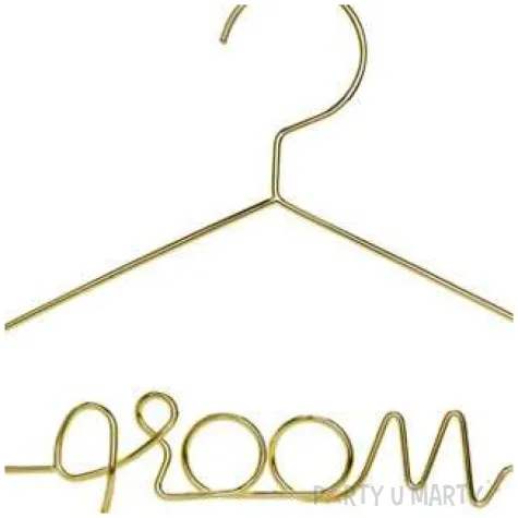 metalowy wieszak pan mlody groom zloty partydeco 45x27cm
