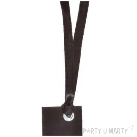 metka kartonowa z satynowa wstazka czarna santex 12 szt