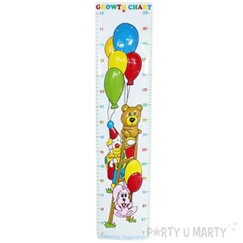 miarka wzrostu plastikowa z balonami