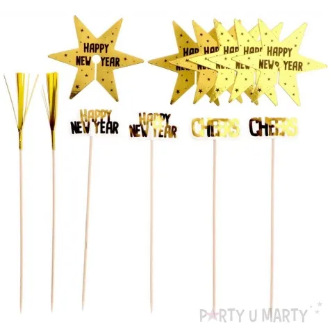 mieszadelka happy new year zloty folat 11 cm 12 szt