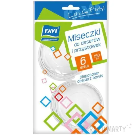 miseczki plastikowe do deserow i przystawek faliste ravi 150 ml 6 szt