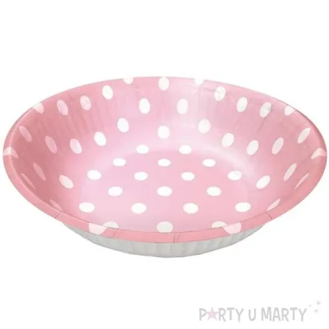 miska papierowa grochy fyasa rozowa 15 cm 6 szt