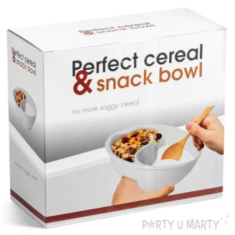 miska sprytna na platki i przekaski biala gadgetmaster 22 cm