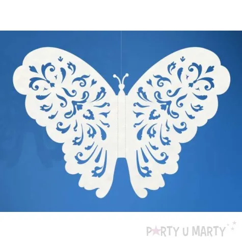 motylki ozdobne bialy 14cm 1op